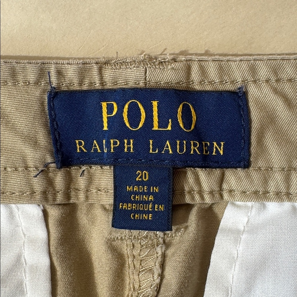 Ralph Lauren Boys Cargo Shorts Khaki Tan Cotton Pockets Size 20 - Picture 6 of 7
